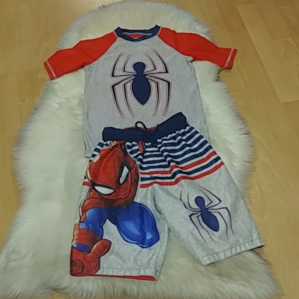 Marvel Gray Spiderman 2 Pc. Printed  Bathing Suit…